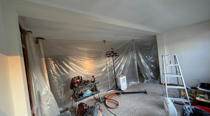 Beam/ceiling repair project day 9…. almost there.